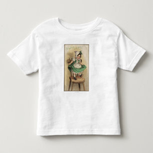 Das Tragen des Grüns Kleinkind T-shirt