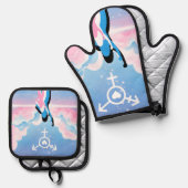 Das Trans Signal Ofenhandschuh & Topflappen-Set (Vorderseite/Rückseite)