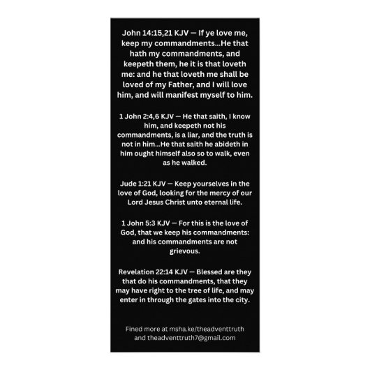 Das Transkript Gottes Charakter Werbekarte (Hinten)