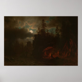 Das Trapper Camp von Albert Bierstadt Poster