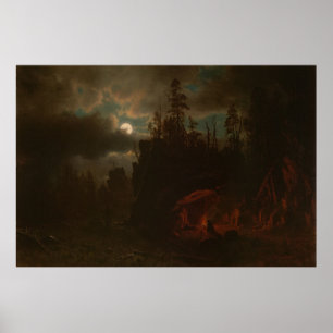 Das Trapper Camp von Albert Bierstadt Poster