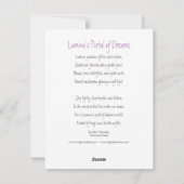 Das Traumportal von Lumina Feiertagskarte (Rückseite)