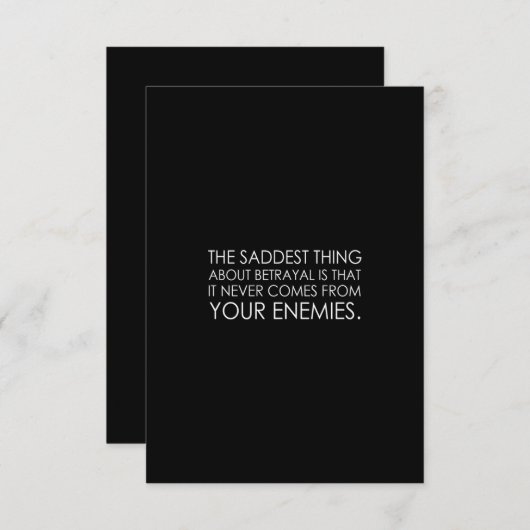 das Traurigste an Verrat ist, dass es nie Dankeskarte (Vorne/Hinten)