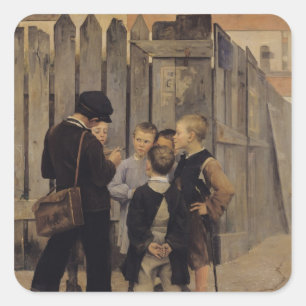 Das Treffen 1884 Quadratischer Aufkleber