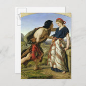 Das Treffen von Jakob und Rachel, 1853 Postkarte (Vorne/Hinten)
