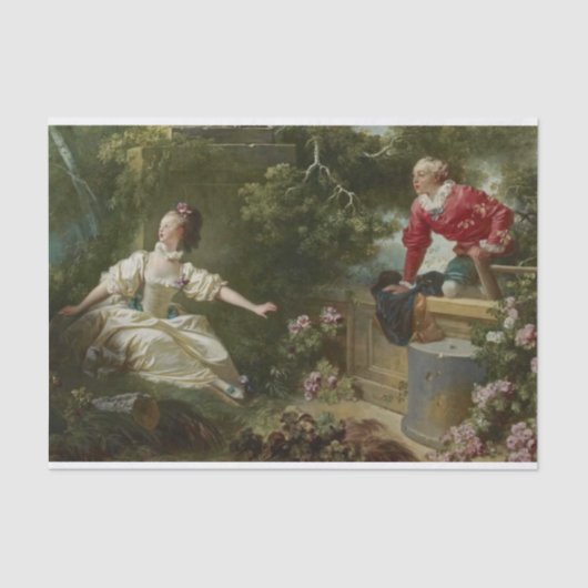 Das Treffen von Jean Honore Fragonard Seidenpapier (Vorderseite)