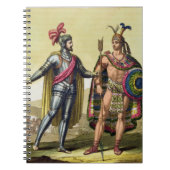 Das Treffen zwischen Hernando Cortes (1485-1547) Notizblock (Vorderseite)