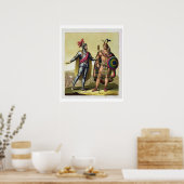 Das Treffen zwischen Hernando Cortes (1485-1547) Poster (Küche)