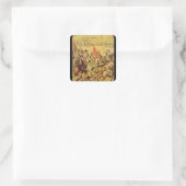 Das Treffen zwischen Hernando Cortes Quadratischer Aufkleber (Tasche)