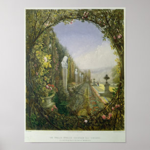 Das Trellis-Fenster, die Trentham Hall Gardens Poster