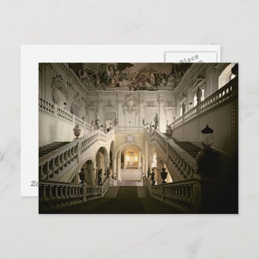 Das Treppenhaus, errichtet 1719-44 Postkarte (Vorne/Hinten)