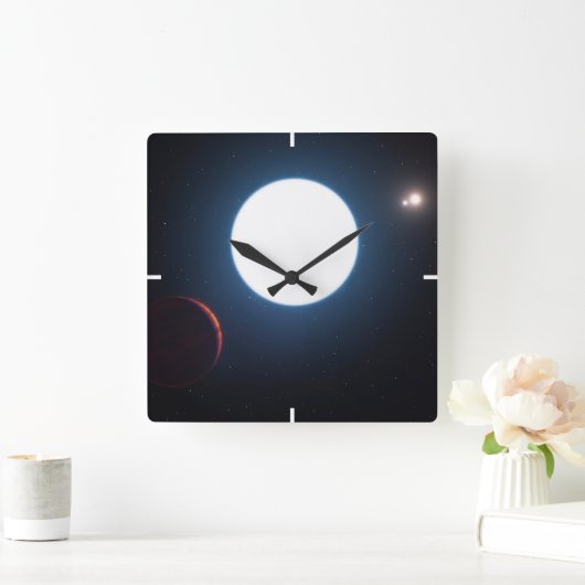 Das Triple-Star-System Hd 131399 Quadratische Wanduhr (Zuhause)