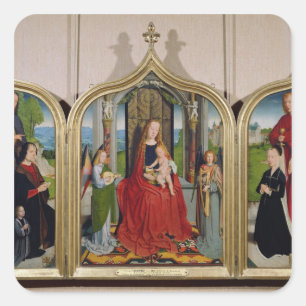 Das Triptychon der Familie Sedano, c.1495-98 Quadratischer Aufkleber