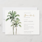 Das Tropical Beach Palm Tree Brautparty lädt ein Dankeskarte (Vorderseite)