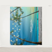 Das Tropical Beach Palm Wedding Foto Stand Wandteppich (Vorderseite)