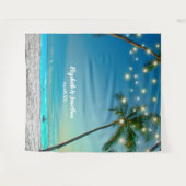 Das Tropical Beach Palm Wedding Foto Stand Wandteppich (Vorderseite (Horizontal))
