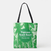 Das Tropical Beach Resort mit Palmen Design Tasche (Rückseite)