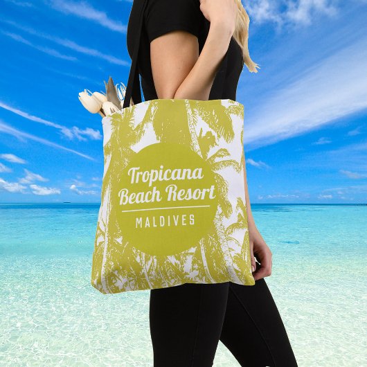 Das Tropical Beach Resort mit Palmen Design Tasche