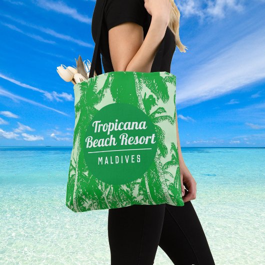Das Tropical Beach Resort mit Palmen Design Tasche