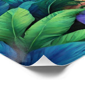 Das Tropical Beach Sunset mit Hibiskus-Blume Poster (Ecke)