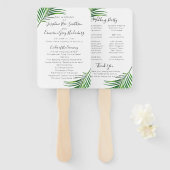 Das Tropical Palm Tree Greenery Beach Hochzeitspro Fächer (Vorne und Hinten)