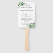 Das Tropical Palm Tree Greenery Beach Hochzeitspro Fächer (Vorderseite)