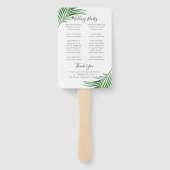 Das Tropical Palm Tree Greenery Beach Hochzeitspro Fächer (Rückseite)