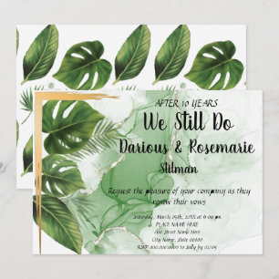 Das Tropical Palm Wedding Anniversary Renewal Vows Einladung