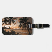 Das Tropical Sunset Beach Palm Trees personalisier Gepäckanhänger (Vorderseite horizontal)