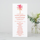 Das Tropical Sunset Palm Tree Beach Hochzeitsprogr Programm (Stehend Vorderseite)