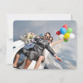 Das Tropical Sunset Palm Trees Foto Hochzeit Viele Dankeskarte (Rückseite)