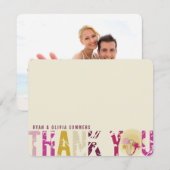 Das Tropical Sunset Palm Trees Foto Hochzeit Viele Dankeskarte (Vorne/Hinten)