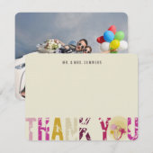 Das Tropical Sunset Palm Trees Foto Hochzeit Viele Dankeskarte (Vorne/Hinten)