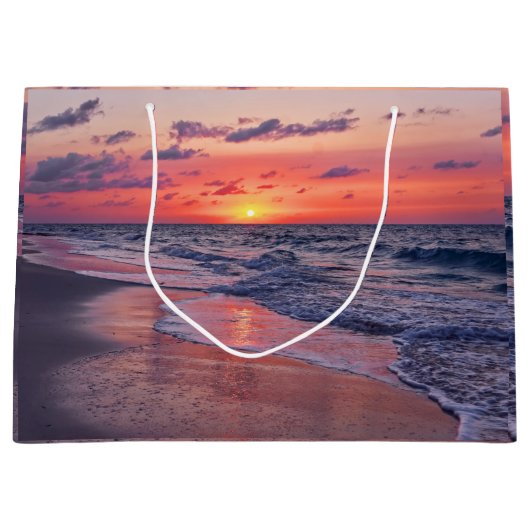Das tropische Bahamas Sunset Paradise Beach Große Geschenktüte (Vorderseite)