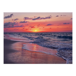Das tropische Bahamas Sunset Paradise Beach Poster