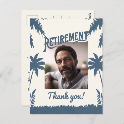 Das tropische Foto der Pensionierung danke Ihnen Postkarte (Vorne/Hinten)