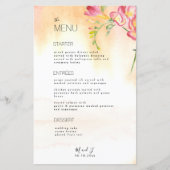 Das tropische Freesia Pink Orange Menü (Vorderseite)