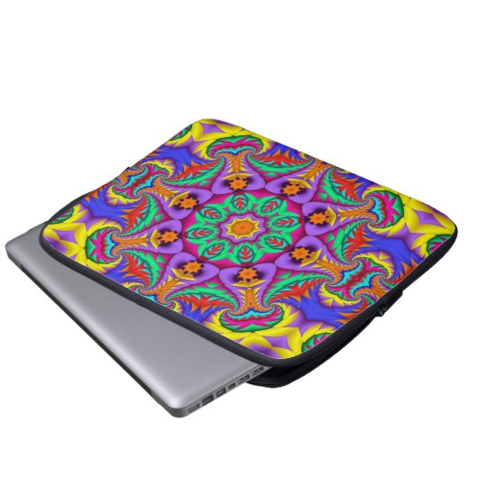 Das tropische Kaleidoskop, geometrische Muster Laptopschutzhülle (Vorne Knopf)