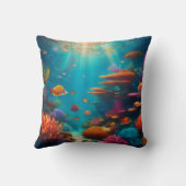 Das tropische Korallenriff in lebhaften Farben Kissen (Rückseite)