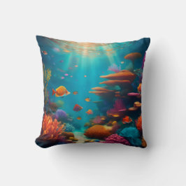 Das tropische Korallenriff in lebhaften Farben Kissen