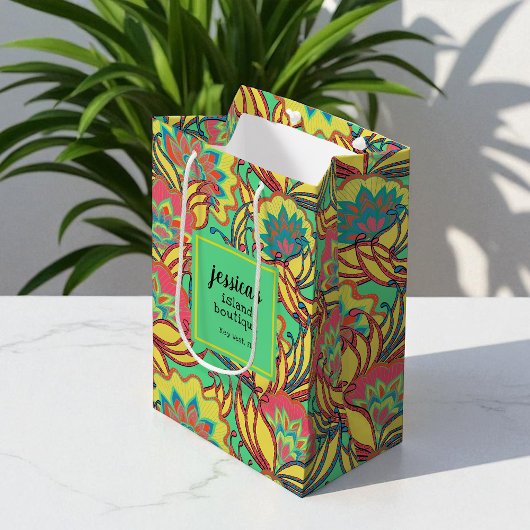 Das tropische Muster des Key West Island Mittlere Geschenktüte