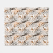 Das tropische Muster ist grau, beige. Fleecedecke (Vorderseite (Horizontal))