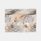 Das tropische Muster ist grau, beige. Fleecedecke (Vorderseite (Horizontal))