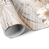 Das tropische Muster ist grau, beige. Geschenkpapier (Rolleneckpunkt)