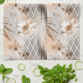 Das tropische Muster ist grau, beige. Geschirrtuch (Gefaltet)