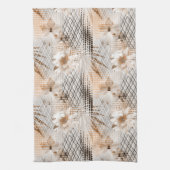 Das tropische Muster ist grau, beige. Geschirrtuch (Vertikal)