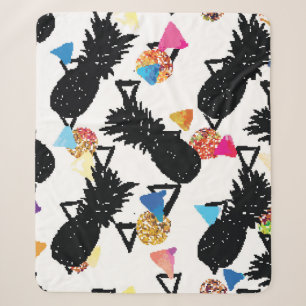 Das tropische Muster ist nahtlos, mit Ananas und G Sherpadecke
