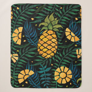 Das tropische Muster ist nahtlos, mit Ananas und P Sherpadecke