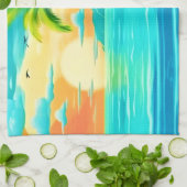 Das tropische Paradies mit Blick auf die sonnige K Geschirrtuch (Gefaltet)