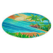 Das tropische Paradies mit Blick auf die sonnige K Schneidebrett (Ecke)